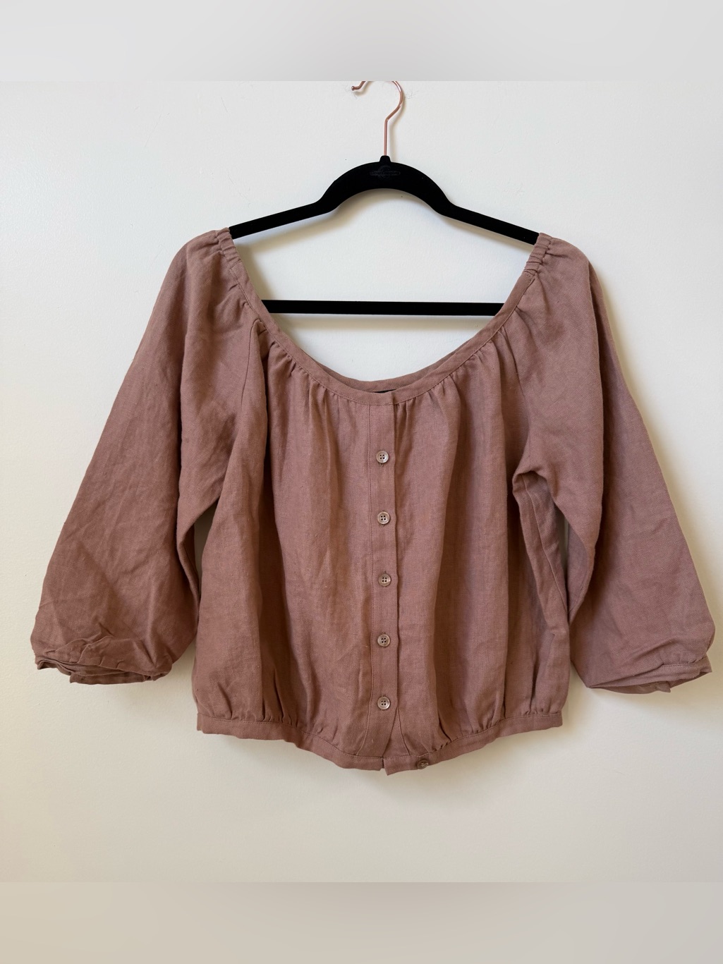 No.6 Store 100% Linen Luxury Size 1 Button Blouse